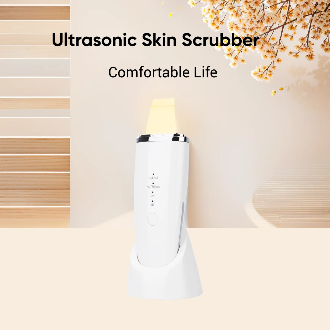 

Ultrasonic Skin Scrubber Blackhead Remover with Sprayer Cleansing Spatula Pore Cleanser Face Lifter Skin Care Tools Veya