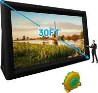 Huge Outdoor Movie Screens 16/20/30ft Inflatable Projector Screen inflatable Movie Screen Blow Up with blower for Projection TV 1