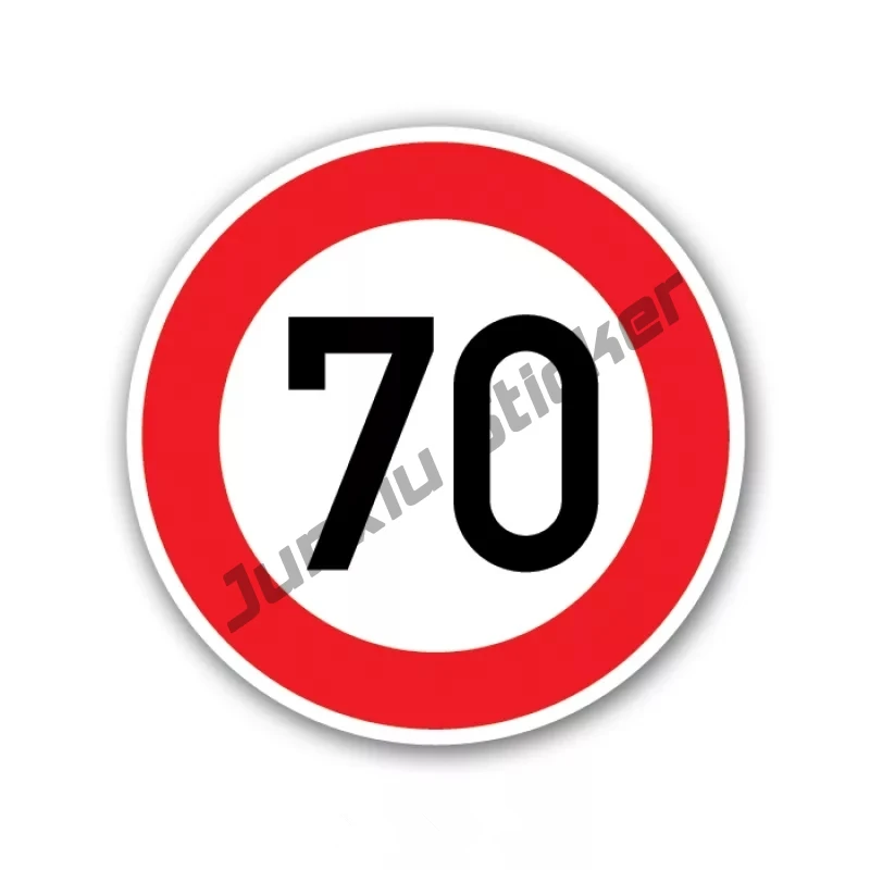 Warning Speed Limit 70 Km Per Hour Creative Car Stickers Cover Scratches Motorcycle Decal Bumper Decoration Accessories KK16cm | Автомобили