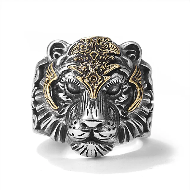 Bague tigre dominatrice en argent regard S925 pour homme bague ouverte r tro design de mode