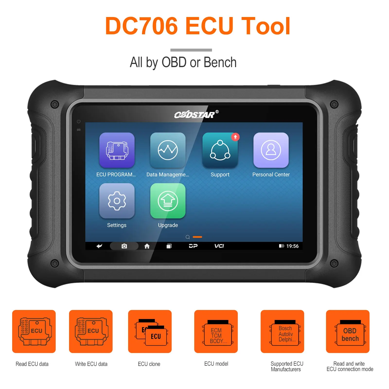 OBDSTAR DC706 ECU Tool Full Version for Car and Motorcycle ECM & TCM & BODY Clone by OBD or BENCH