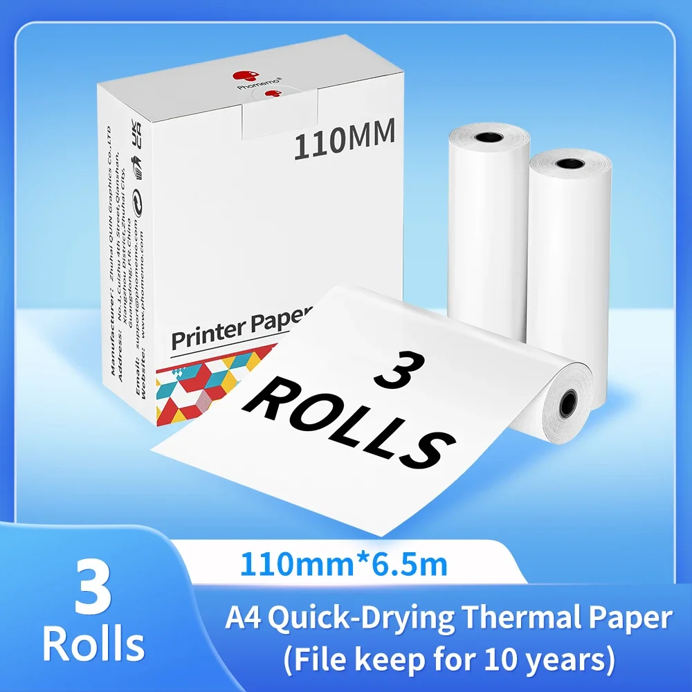 Printers Wireless Memoking Thermal Printer Paper 8.5x11 - 200 Sheets For Phomemo Portable Printers Bluetooth Wireless Handheld