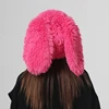 Cute Rabbit Ear Plush Beanies Cap Women Girl Winter Warm Cartoon Ear Protection Hat Korean Lamb Fleece Pullover Cap Bonnets 4
