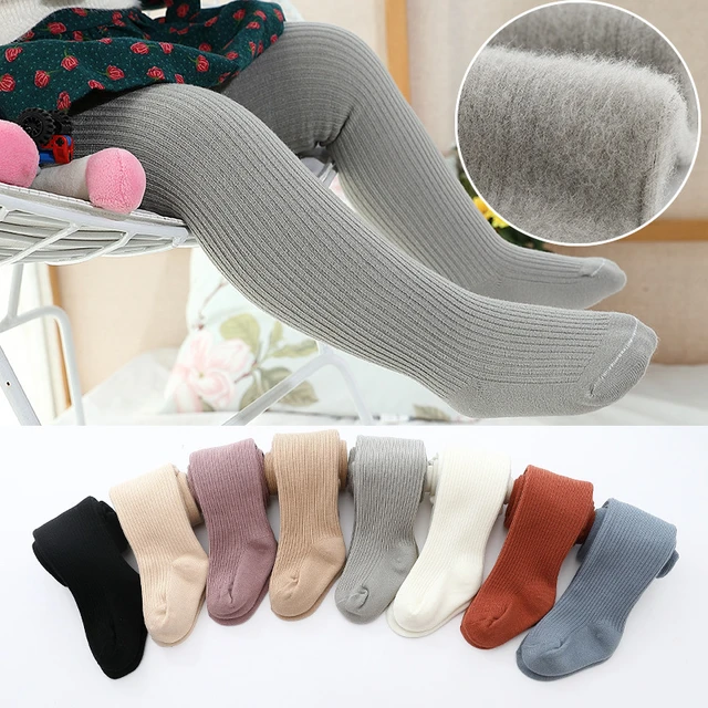 Baby Girls Pantyhose Solid Color Soft Warm Cable Knit Tights Leggings Pants  Stockings Kids Clothes