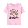 Promoted To Big Sister Printed Baby Announcement Shirt Kids T-Shirt Children Short Sleeve Tops Girls Tee Shirts Summer Clothes 3