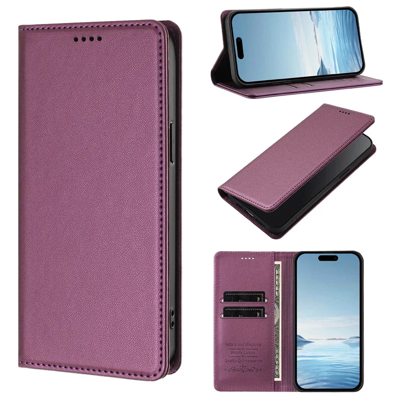 Premium Magnetic Leather Wallet Case with Stand and Flip Cover