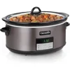 Large 8-quart programmable slow pot with automatic heating setting and formula, black, stainless steel slow pot 2