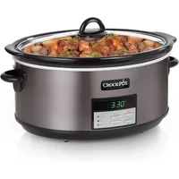 Large 8-quart programmable slow pot with automatic heating setting and formula, black, stainless steel slow pot 2