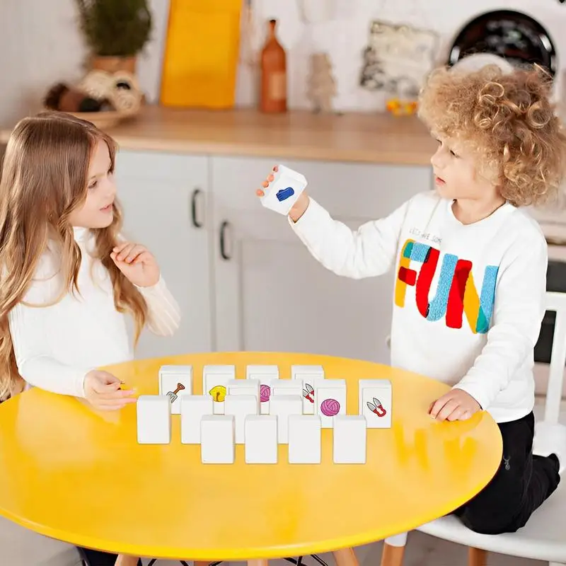 Mahjong Matching Game Travel Mahjong Game Set Fun Chess Educational Toys Colorful Block Matching Toy For Children