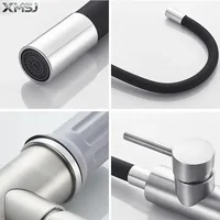 ก๊อกน้ำอเนกประสงค์แบบหมุนได้ สีดำ สำหรับอ่างล้างจานในครัว ติดตั้งบนเคาน์เตอร์ ใช้ได้ทั้งน้ำร้อนและน้ำเย็น 3