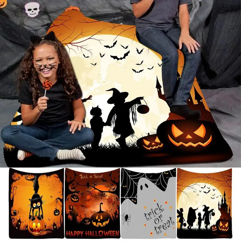 

Halloween Blankets Halloween Blanket Couch Cover Farmhouse Throw Blankets Fall Decor Pumpkin Ghost Witch Halloween Throw Blanket