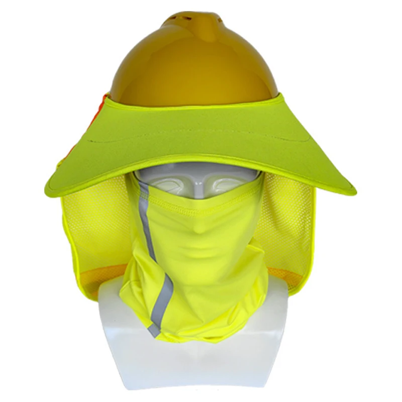 2PCS Reflective Stripe Neck Shield Safety Hard Hat Cap Sun Shade and Neck Shield with Reflector