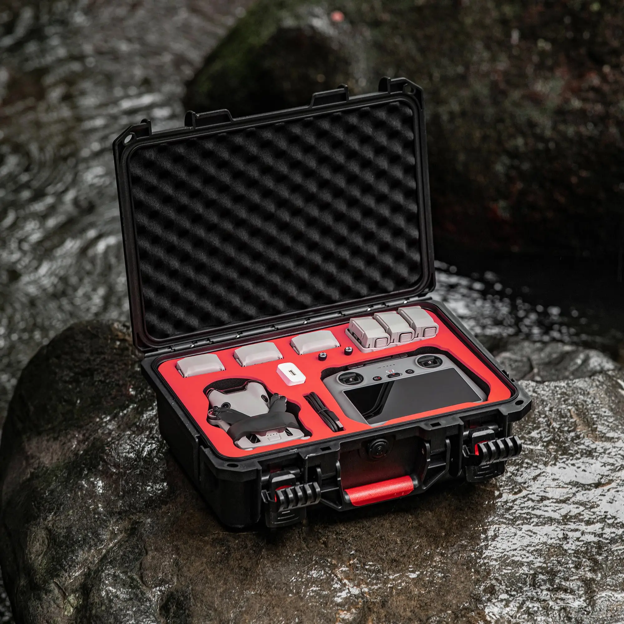 Mini 4 Pro Waterproof Hard Carrying Case for DJI Mini 4 Pro Fly More Combo Accessories (Mini RC 2 & RC-N2) Large Capacity