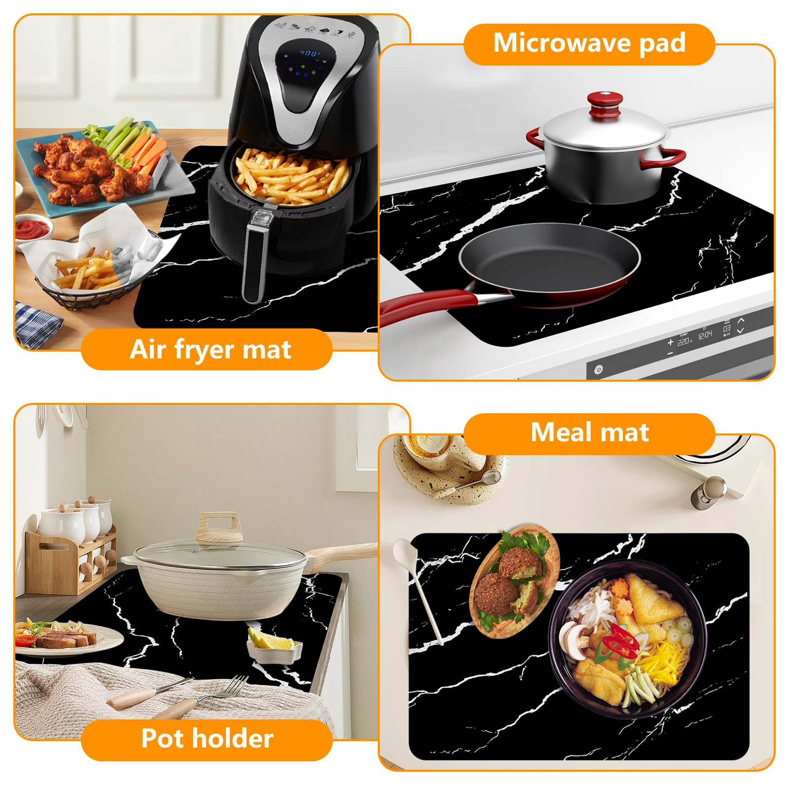 Silicone Induction Cooktop Protective Mat - Anti-Scratch Kitchen Counter Cover (30.8×20.5 Inch)