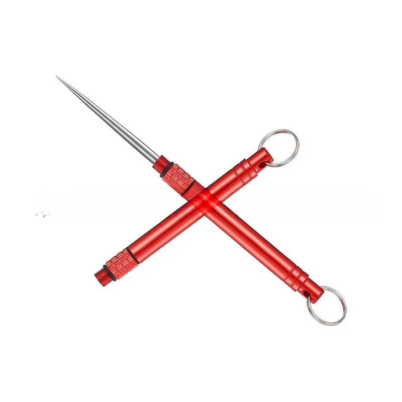 Iron EDC Telescopic Toothpick Keychain Pendant Gift Fruit Fork Camping Pocket Toothpick Holder Unpacking Tool 1PC