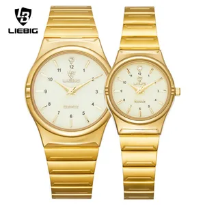 LIEBIG Fashion Wristwatch Quartz movement Clock Male Luxury Golden Full Steel Watches Woman Casual 3Bar Waterproof reloj hombr
