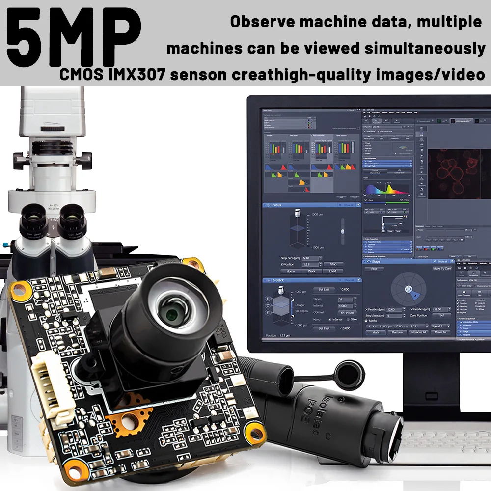RTMP IP Camera Module 5MP 30FPS IMX335 CMOS With No Distortion Lens Provide SDK