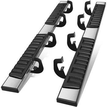 6.75 Stainless Steel Running Boards for Truck 20072019 Chevy Silverado and GMC Sierra 1500 2500HD 3500HD Crew Cab Chrome Nerf B 1