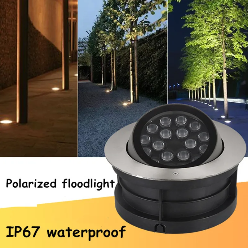 6w 12w Angle Underground Light Waterproof Outdoor Lights Recessed Ground Spotlights Round Floor Lights Lawn - Underground Lamps -