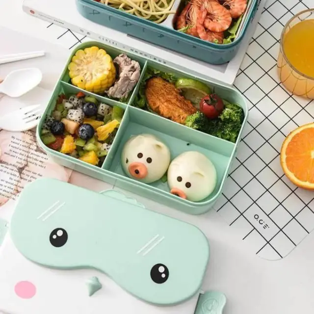 Miffy cartoon three or four grid microwave lunch box Office adult bento box  Student/office lunch box Miffy - AliExpress