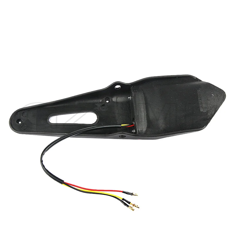 12V LED Taillight Brake Lamp+Rear Fender Black ABS License Plate Bracket Holder Universal for Enduro Motocross Dirt Bike