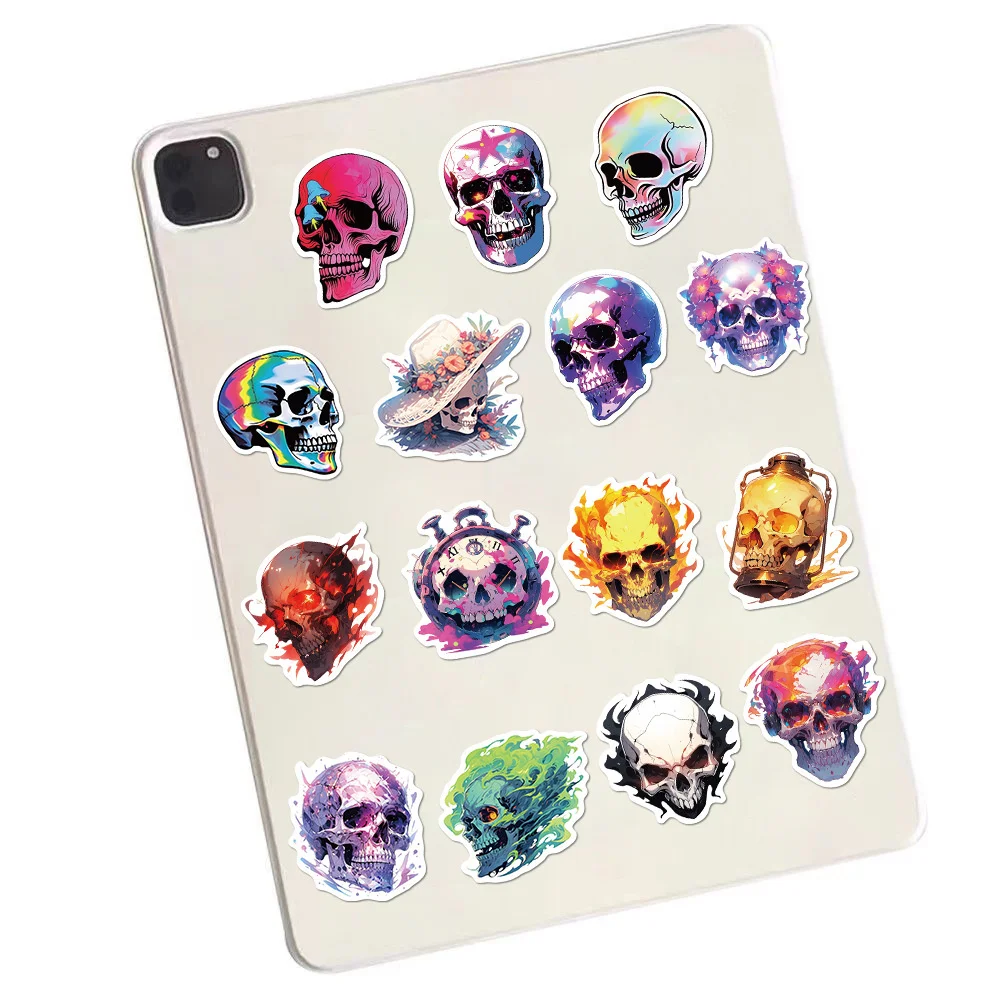 50pcs Halloween Fantasy Skull Stickers Pack Phone Laptop Scrapbook Suitcase Ipad DIY Vintage Sticker Journaling Materials