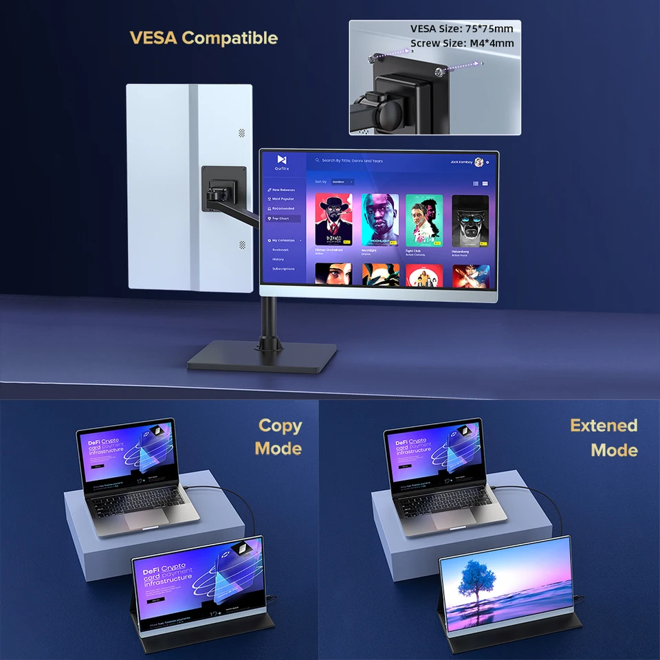 Cdisplay-15.6インチ4Kポータブルモニター,3840x2160, USB C, HDMI互換