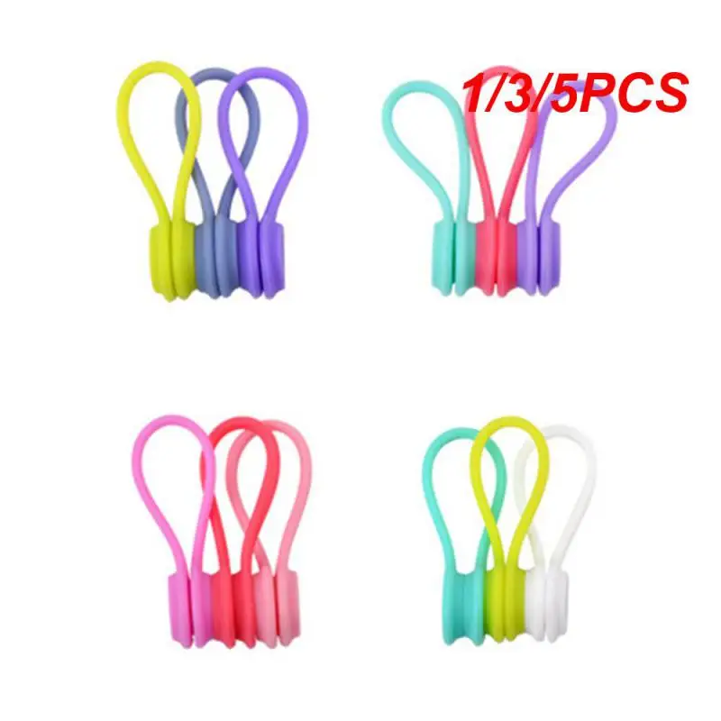 

1/3/5PCS Cable Organizer Soft Silicone Magnetic Cable Winder Cord Earphone Storage Holder Clips Cable Winder For Earphone Data