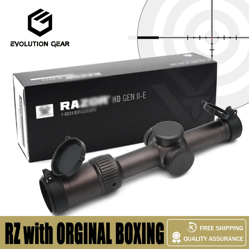 

New 2024 RZ HD GEN2-E Tactical Hunting Rifle Optics Riflescope 1-6x24mm LPVO Scope with Full Original Pakcaging Box