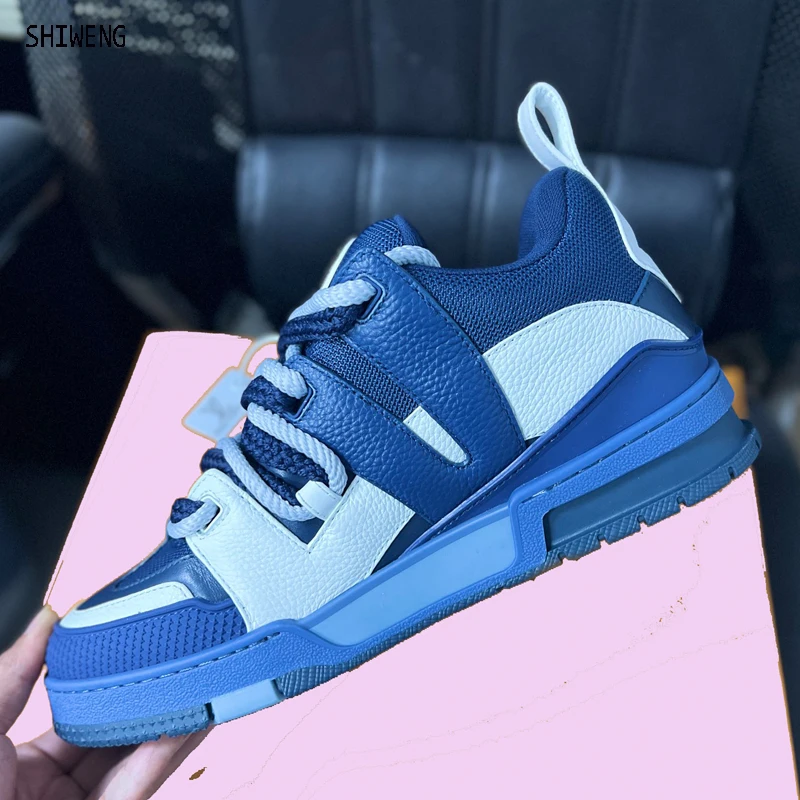 

Men And Women 2023 New Low Top Lace Up Leisure Shoes Color Matching Couple Leisure Sports Shoes Flat Platform Sports Flat