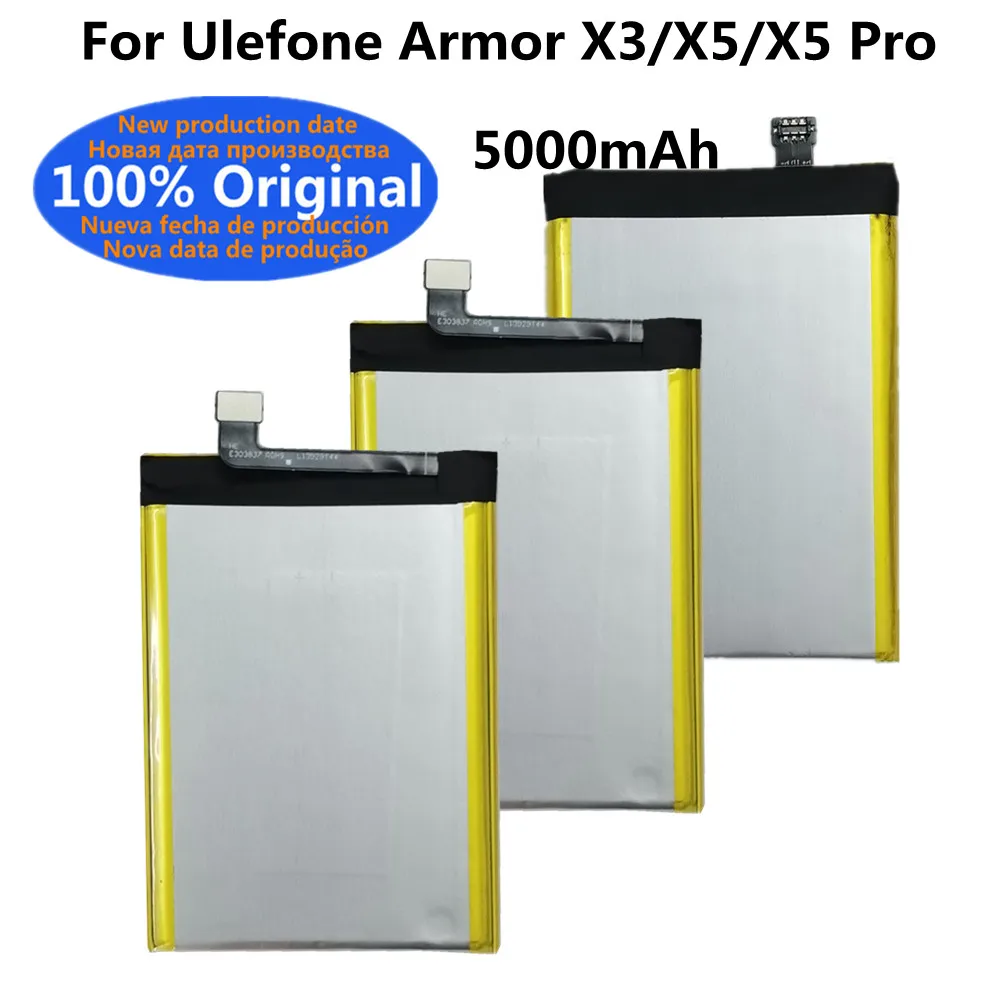 

Новинка 100% Оригинальный аккумулятор для Ulefone Armor X3 X5 / X5 Pro 5000 мАч аккумулятор для телефона аккумулятор в наличии + номер отслеживания