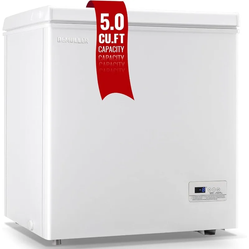 Compact 5.0 Cubic Feet Chest Freezer with Temperature Control