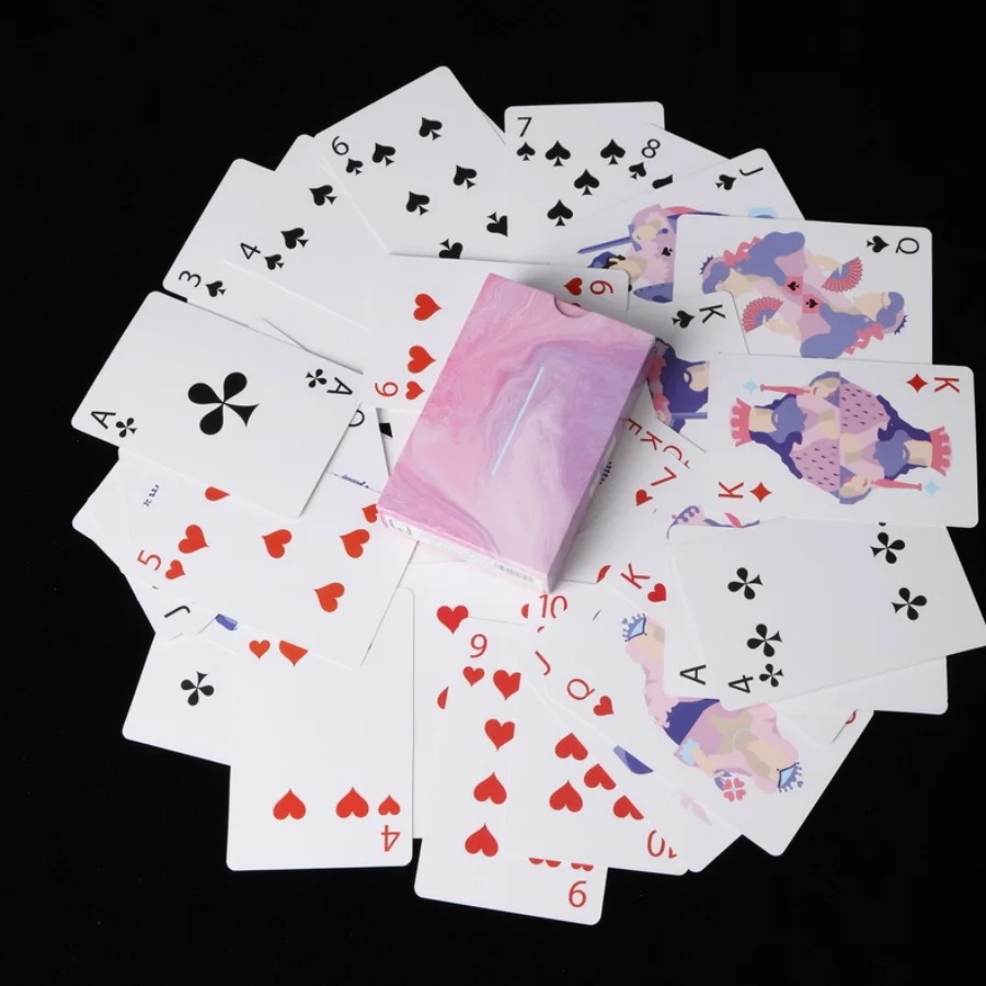 New 54 Pieces/set 57x87mm White Core Paper Poker Creative Gradient Deck Playing Cards Magic Tool Party Table Game