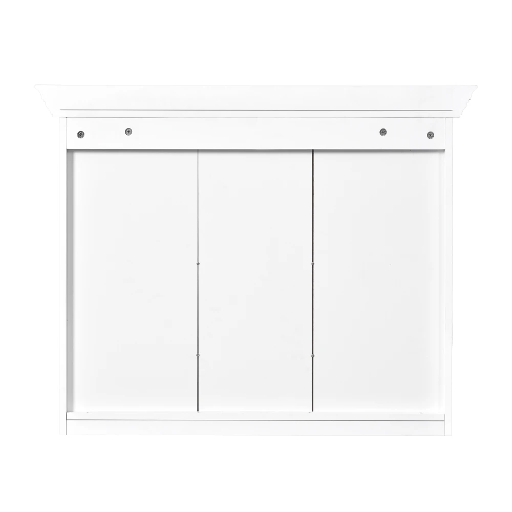 Wood Medicine Cabinet with Mirror Glass Door and Adjustable Shelves