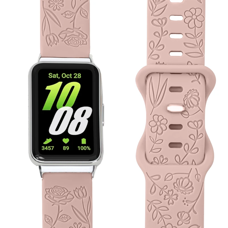 Floral Engraved Silicone Strap - Prints Design Wristband