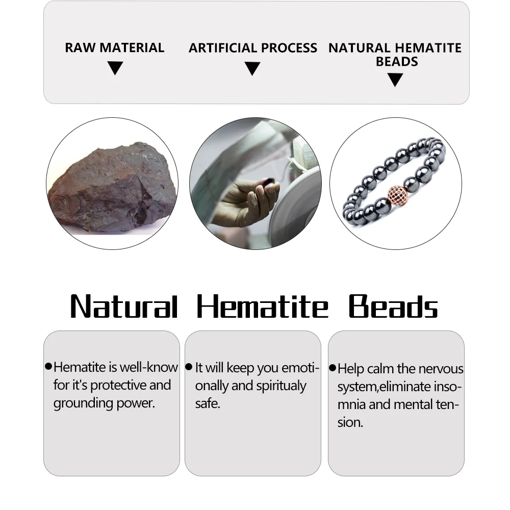 Natural Stone Beads Natural Hematite Stone Beads Star Heart Arrow Cylinder Cross Shape Spacer Beads Jewelry Making Findings DIY Charms Bracelets
