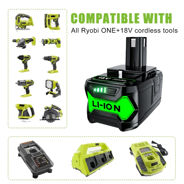 P108 For Ryobi ONE+ Plus 18V Lithium+ P102 P103 P104 P107 P117 18