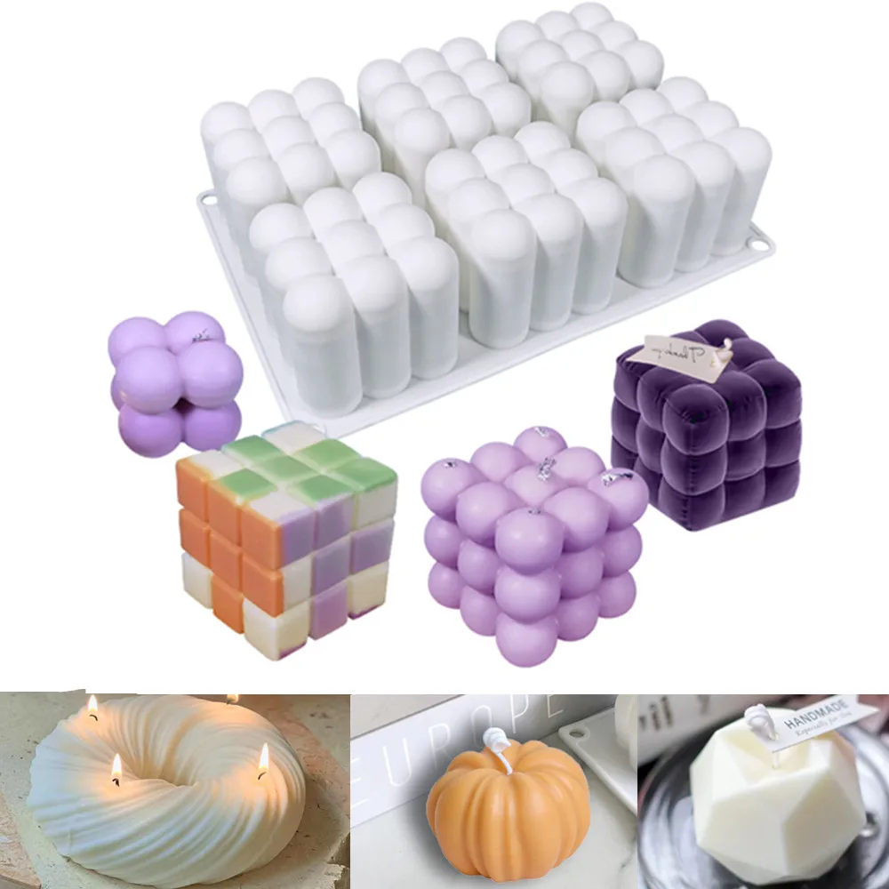 6 Cavity Large Bubble Ball Silicone Candle Mold 3d Cube Chocolate