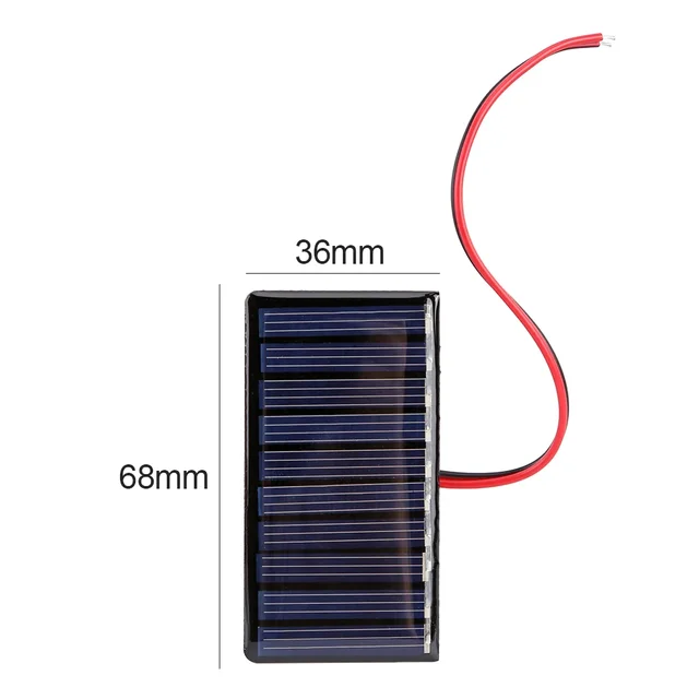 Solar Panel 0.3W 5V Polysilicon Solar Epoxy Panel Module Lights Solar Battery Charger DIY Solar Battery Kit for Outdoor Camping 6