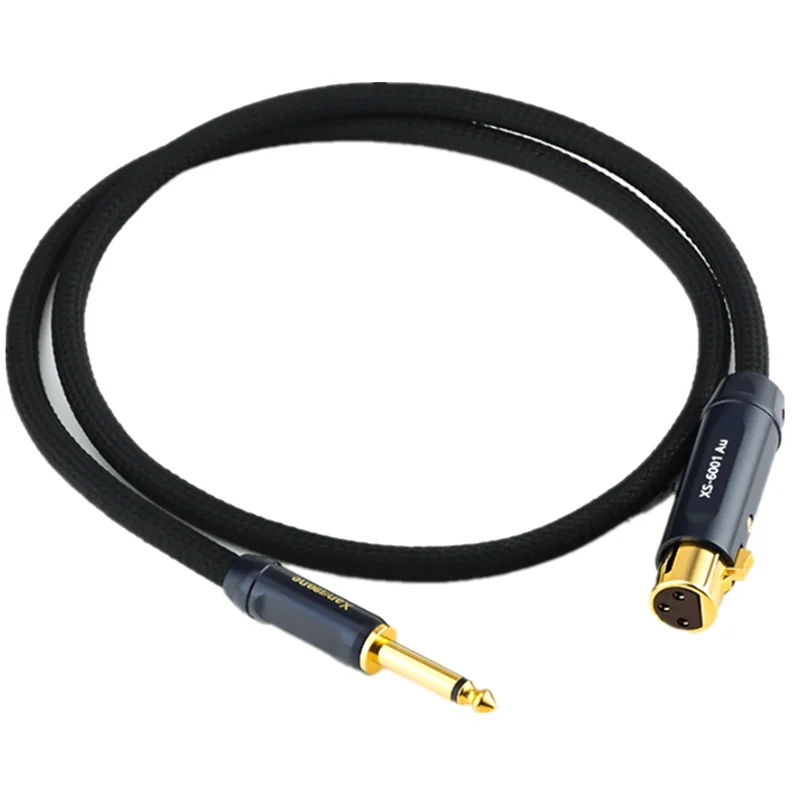 4N Pure Silver Mono 6.5Mm A Xlr Femmina Cavo Microfono Mixer Scheda Audio Linea Audio