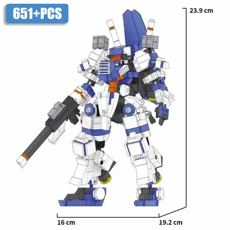 thumbnail image 1 of Kits de modelos de mechas de guerra de ciudad MOC, bloques de construcción de guerreros Mechs, ladrillos de robots técnicos DIY, juguetes para niños, regalos, 1 of 5