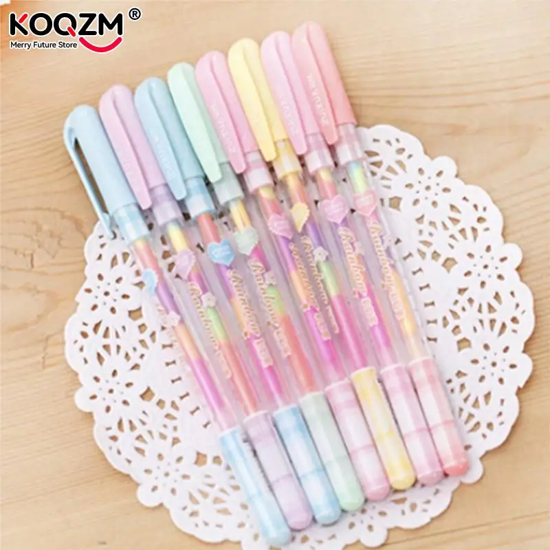 

6 Color Change Pen Paper Fluorescent Paint Pens Pencils Writing Markers Highlighters Highlighter Pens Kids Painting Gift 0.8mm