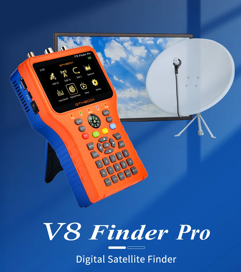 GTmedia V8 Finder Pro DVB-S2 DVB-T2 DVB-C AHD H.265 Satellite Meter Satellite Finder better than satlink ST-5150 ws-6933 vf-6800