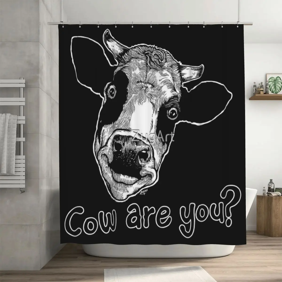 

Занавеска для душа Cow Are You, 72x72 дюйма, с крючками, с узором «сделай сам», защита конфиденциальности