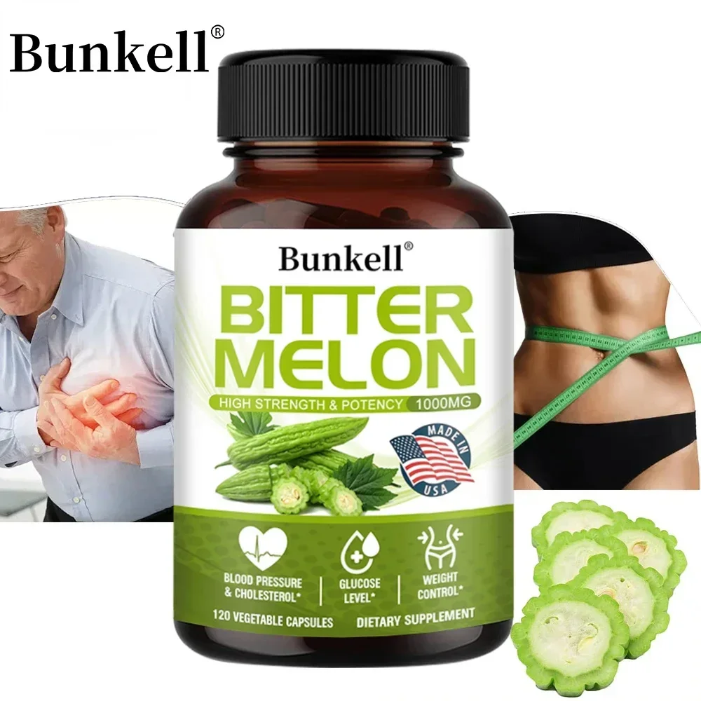Bitter Melon 1000mg Capsules Supports Healthy Blood Pressure and Cholesterol Glucose Levels