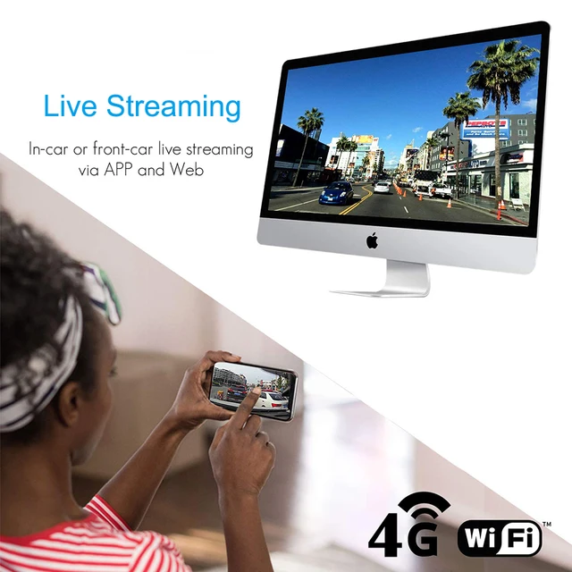 Jimi JC400P 4G Dash Cam With Live Stream 1080P Dual Camera GPS Tracking Wifi Hotspot Multi-alarms Car DVR Recorder Free APP Web 4