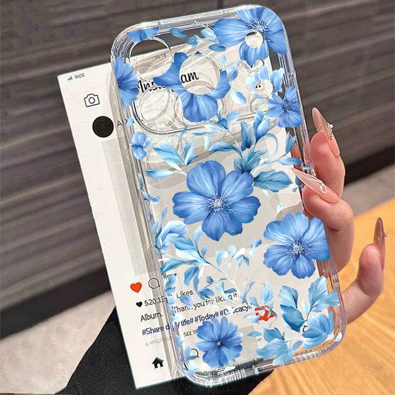 Floral Transparent TPU Phone Case Cover