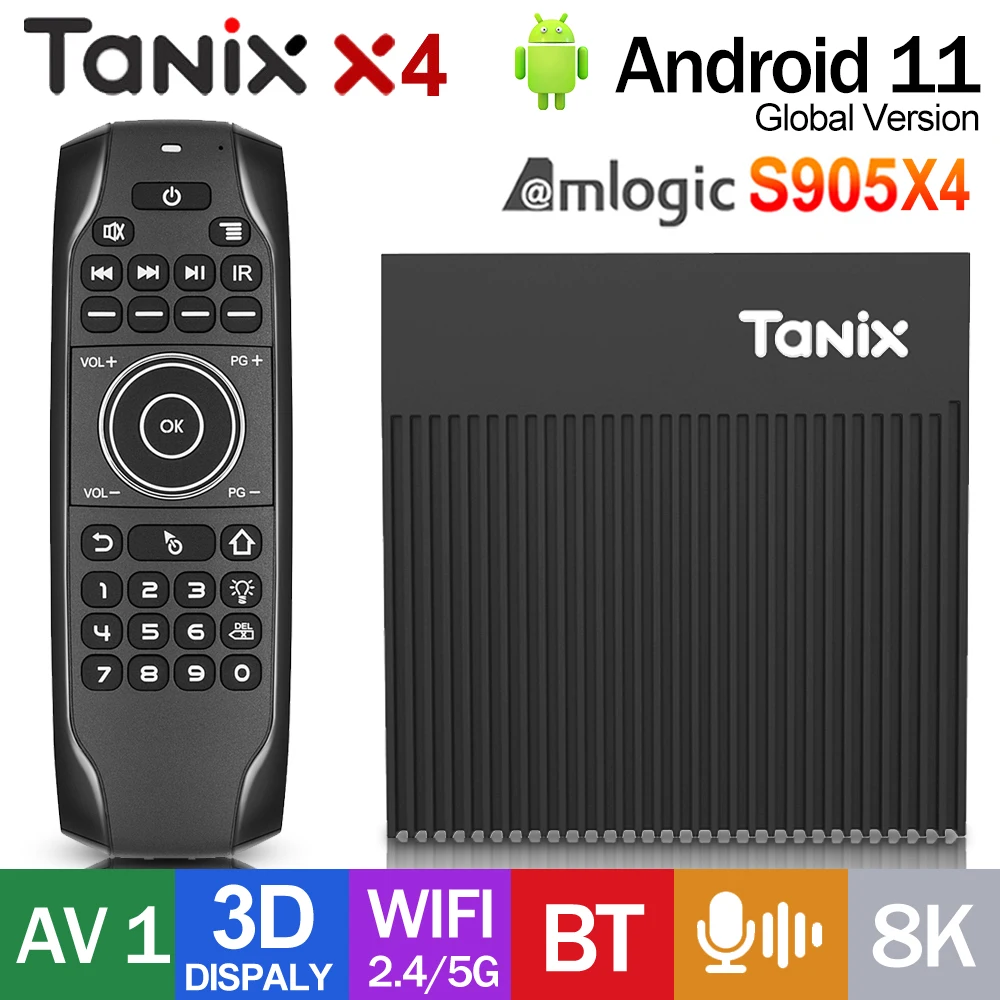ТВ-приставка Tanix X4 Android 11 Amlogic S905X4 AV1 3D дисплей 8K 4G32G 4G64G BT |