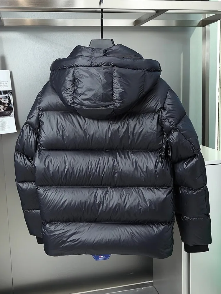 Hiver Nouveaux Hommes Doudoune À Capuche Courte Grande Taille Chaude Couleur Pure Manteau Matelassé Pour Temps Froid