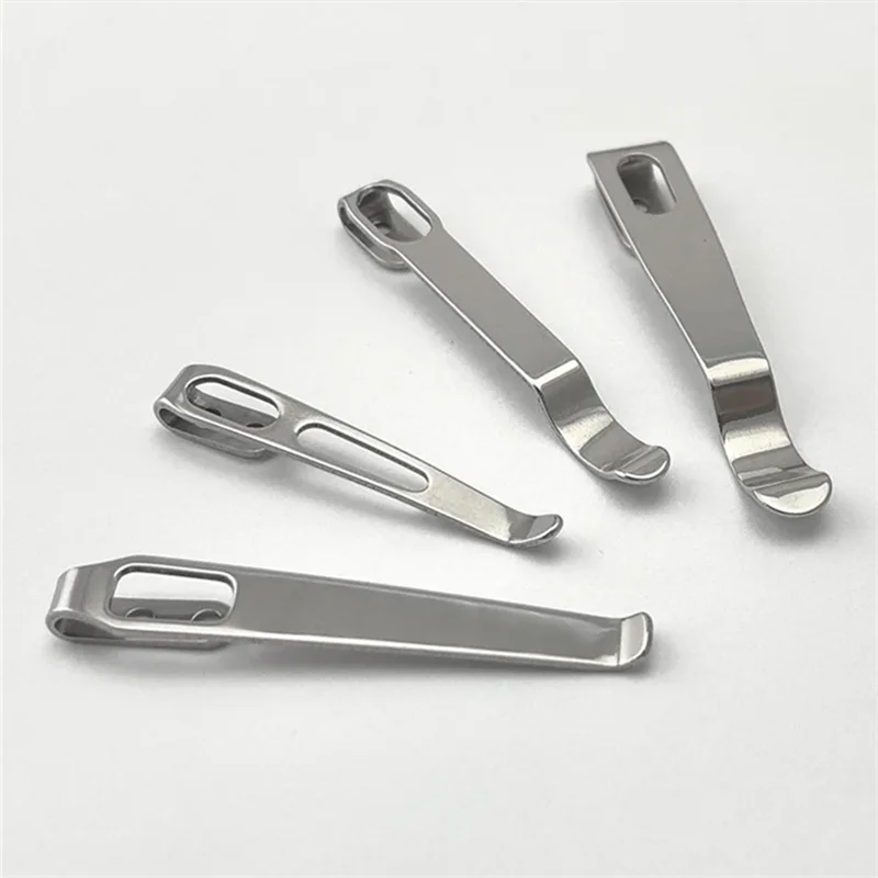 4 Types 420 Stainless Steel Knife Pocket Clip Back Clamp 3Pcs M2.5 Screws DIY Make Replace Accessories Parts carabiner belt clip,tarpaulin clips,camping tent clips,carabiner clips,hat clip,zipper clip,drinking tube clip